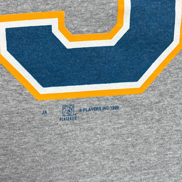 Vintage 90s Joy Athletic Kurt Warner St. Louis Rams NFL T-Shirt Gray Football - Picture 7 of 9